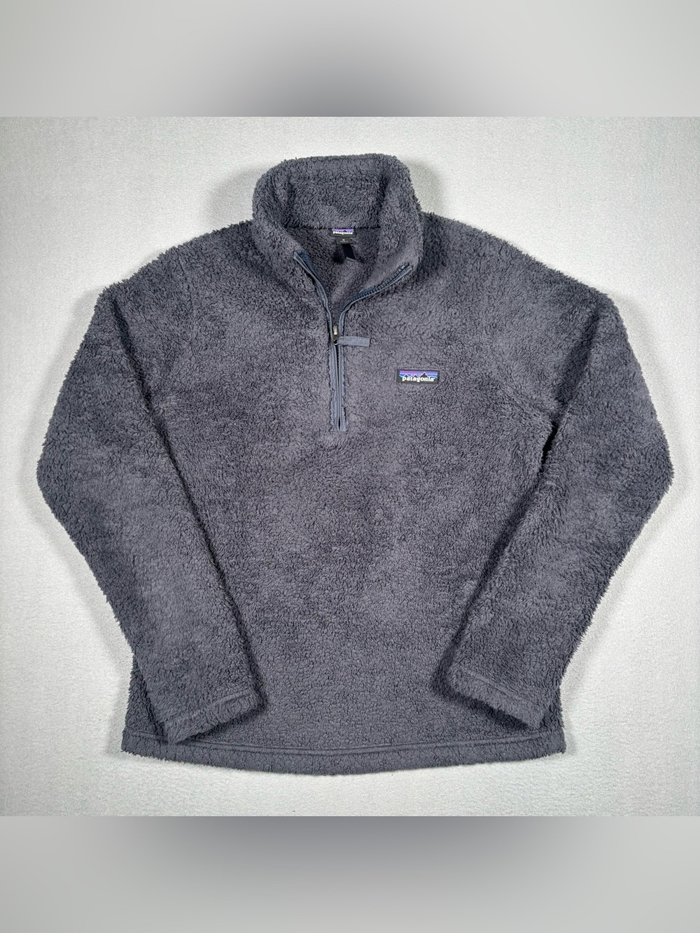 Patagonia Los Gatos Sherpa Quarter Zip Pullover Women’s Medium Gray Sweater